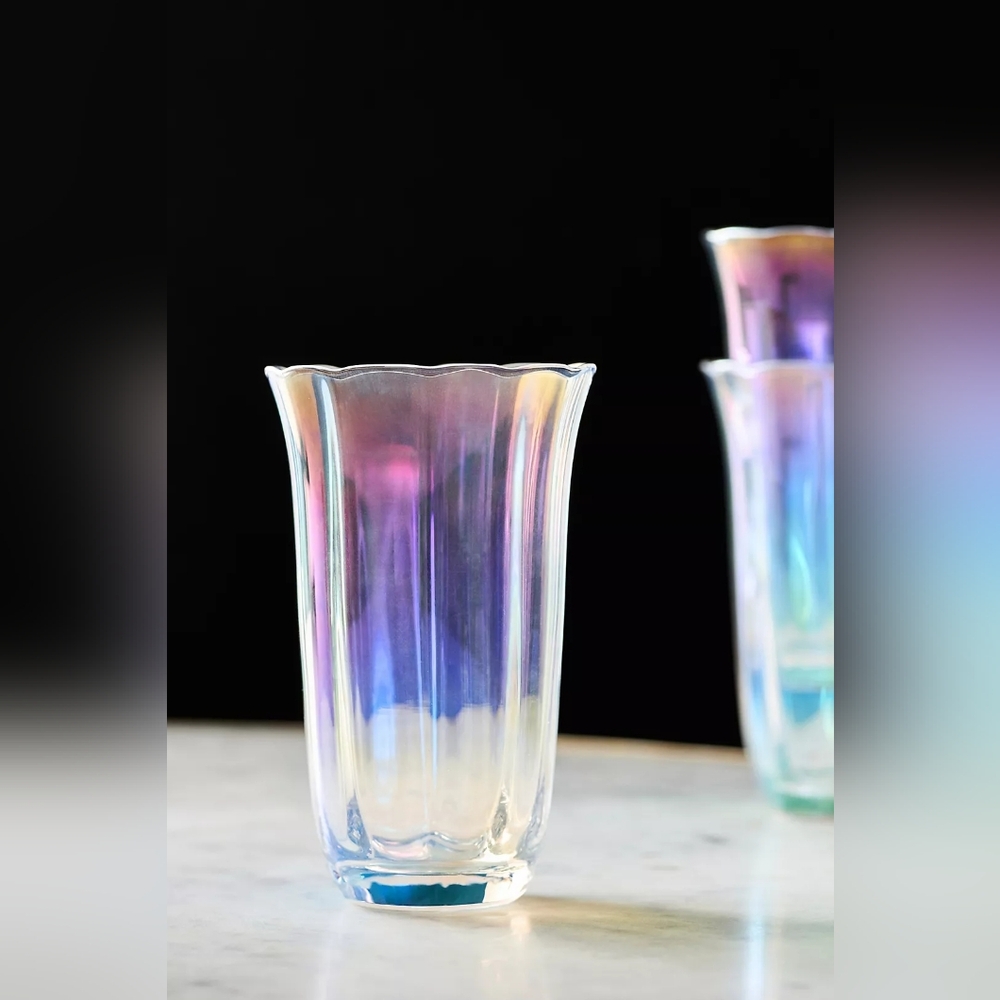 Anthropologie Fleur Tumbler Glasses, Set of 4